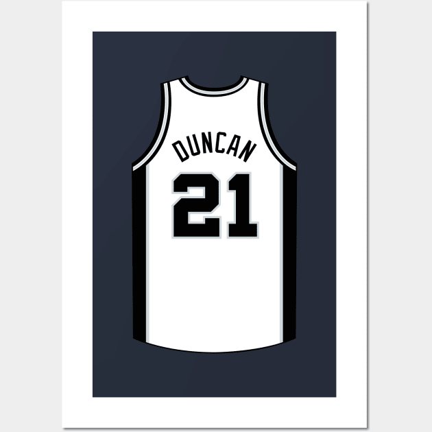 Tim Duncan San Antonio Jersey Qiangy Wall Art by qiangdade